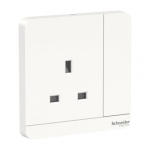 Schneider Electric 施耐德電氣 AvatarOn 13A 單位連保護門有掣插座連LED指示燈 (搪瓷白) (E8315N_WE_C5)